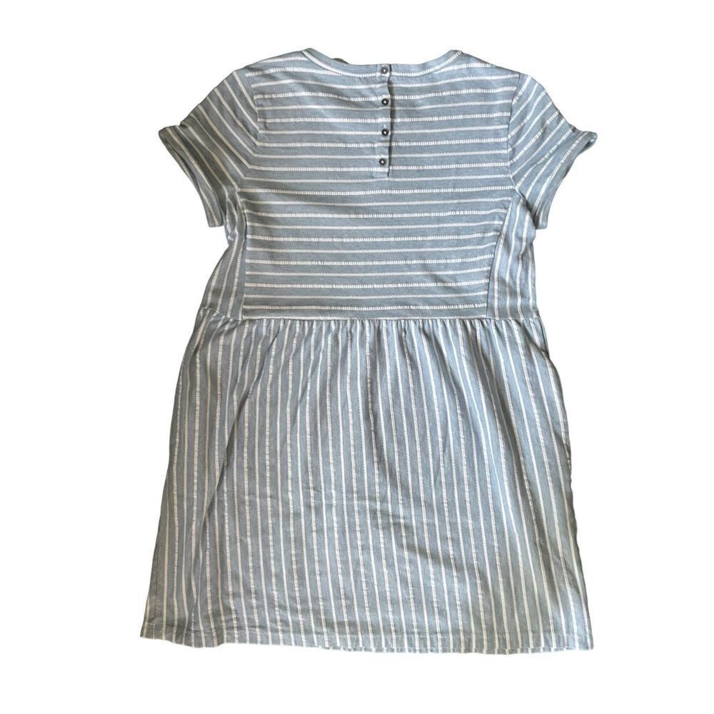 LOFT Blue White Striped Babydoll Dress Sz Medium - Picture 5 of 8